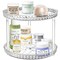 2 Tier Diamond Lazy Susan Bathroom Organizer Countertop, Clear 360 Rotating Cosmetic Makeup Organizer for Vanity, Skincare Organizers Perfume Organizer for Counter - Organization and Storage -9.25INCH